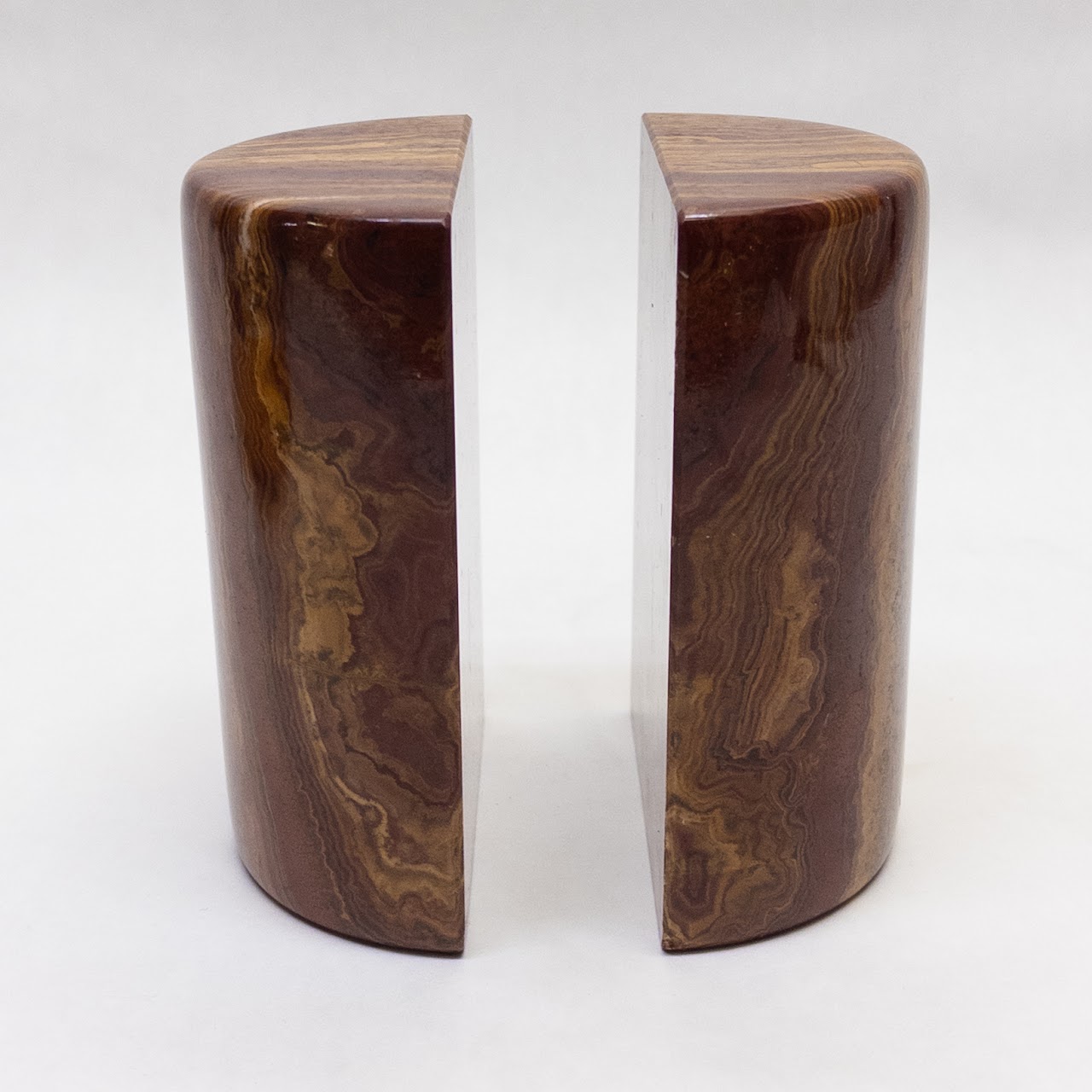 Multicolor Onyx Half Round Bookend Pair