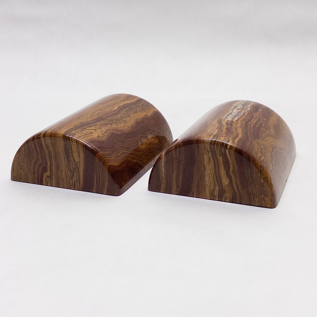 Multicolor Onyx Half Round Bookend Pair