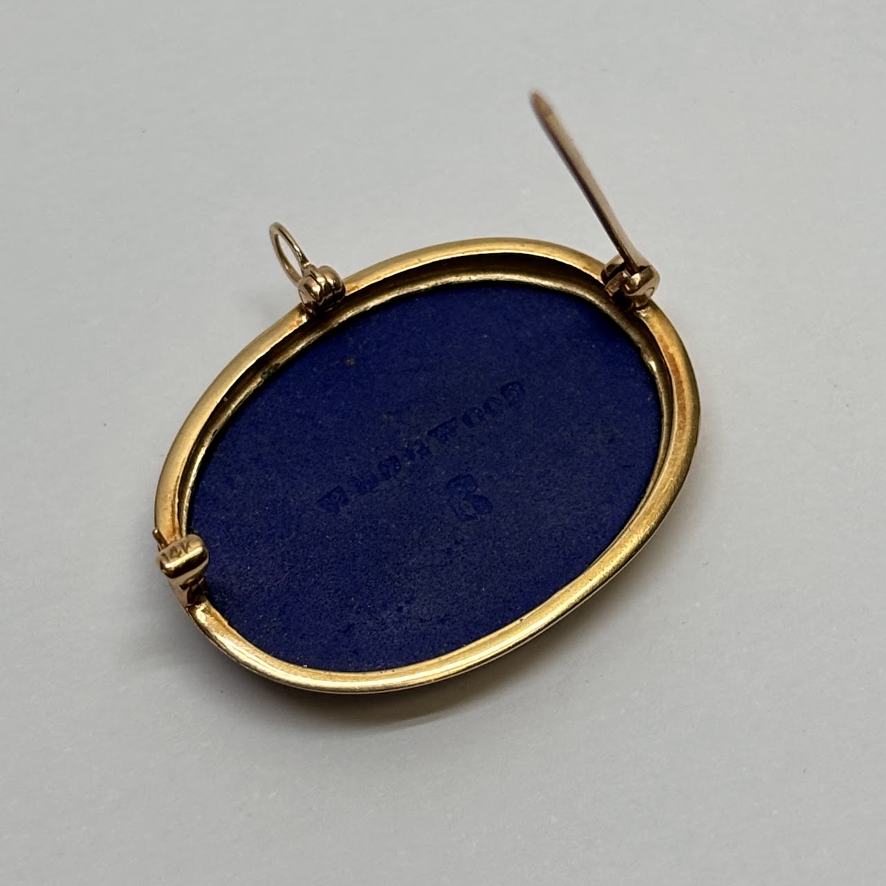 14K Gold & Wedgewood Convertible Brooch