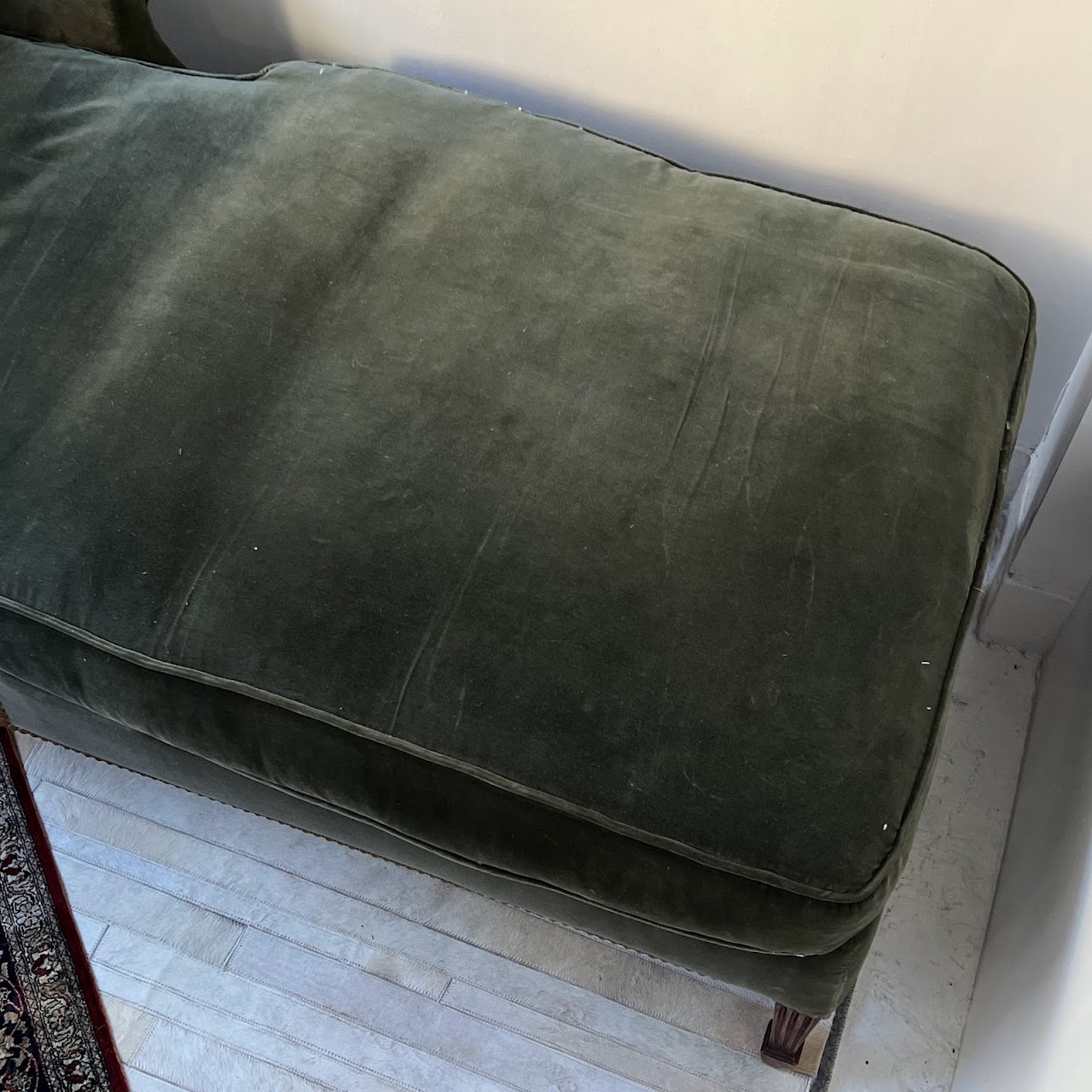 Antique Scroll-Arm Chaise Lounge