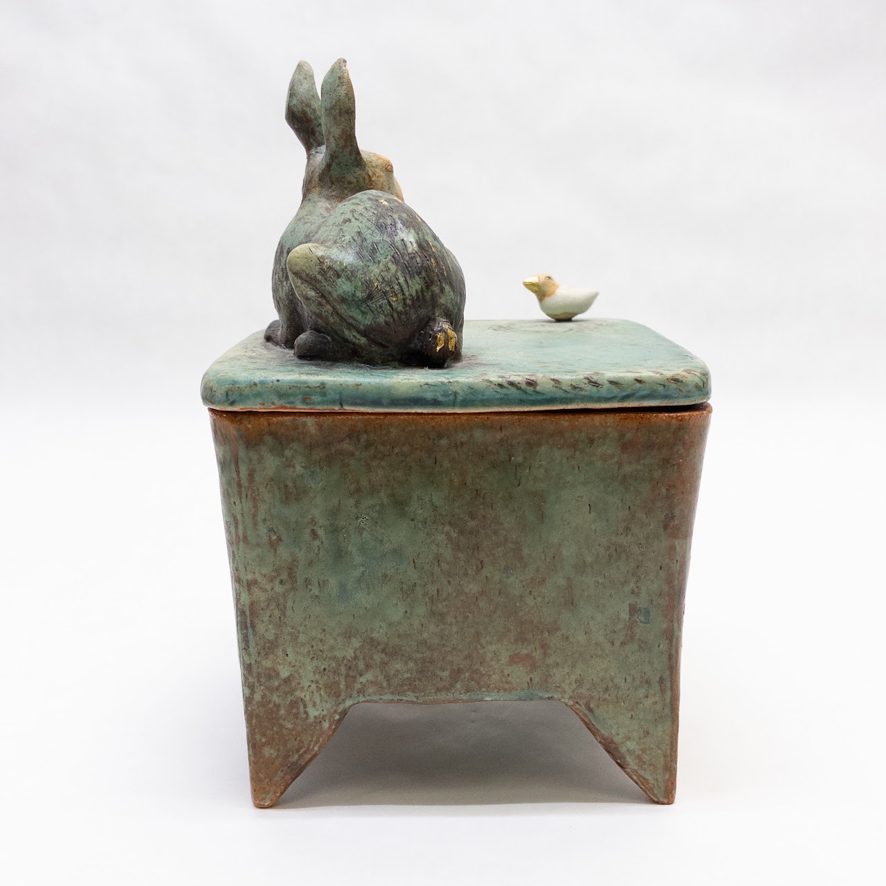 Margaret Wozniak Signed Ceramic Rabbit Canister