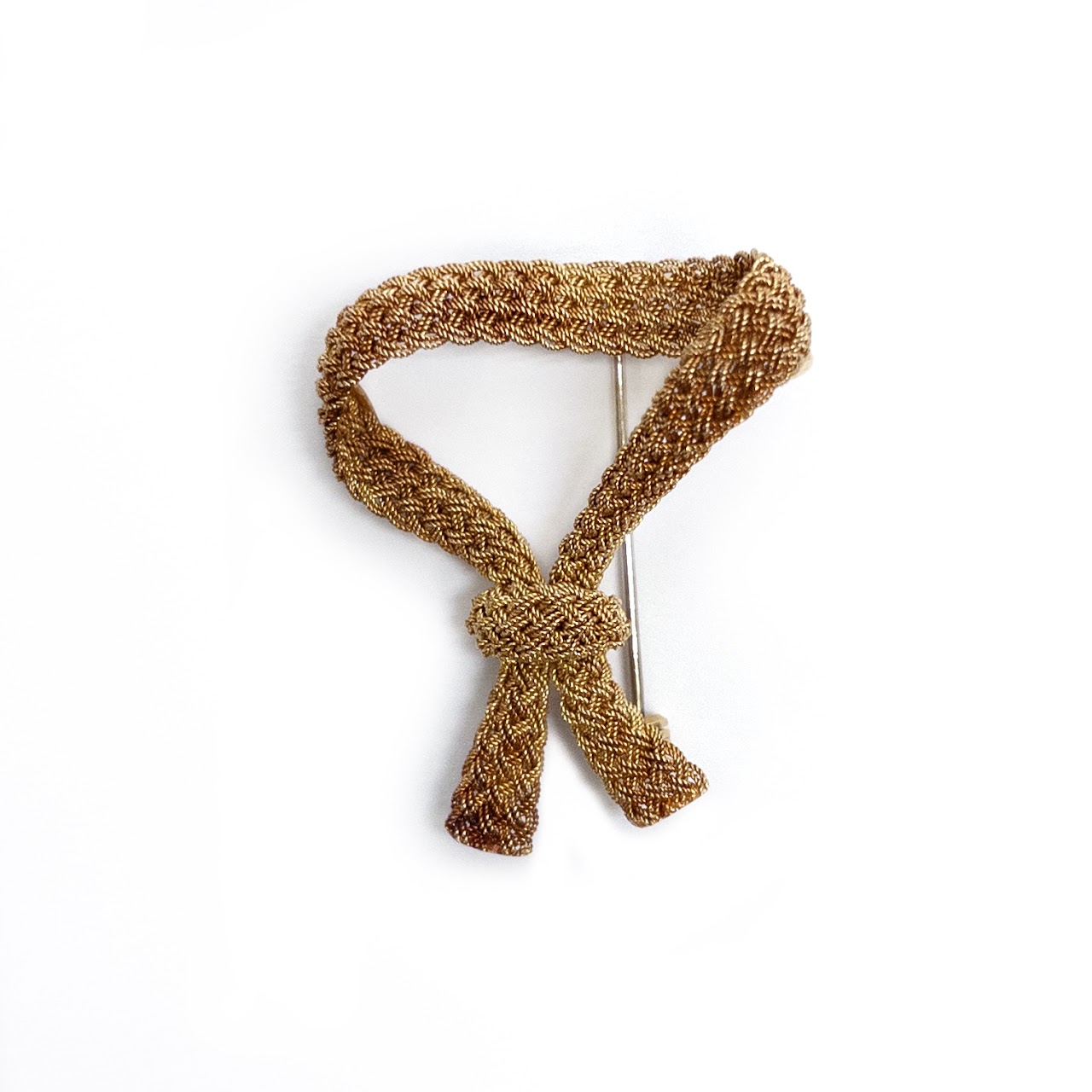 18K Gold Woven Abstract Brooch