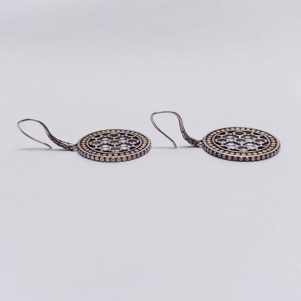 John Hardy Sterling Silver & 18K Gold Openwork Earrings