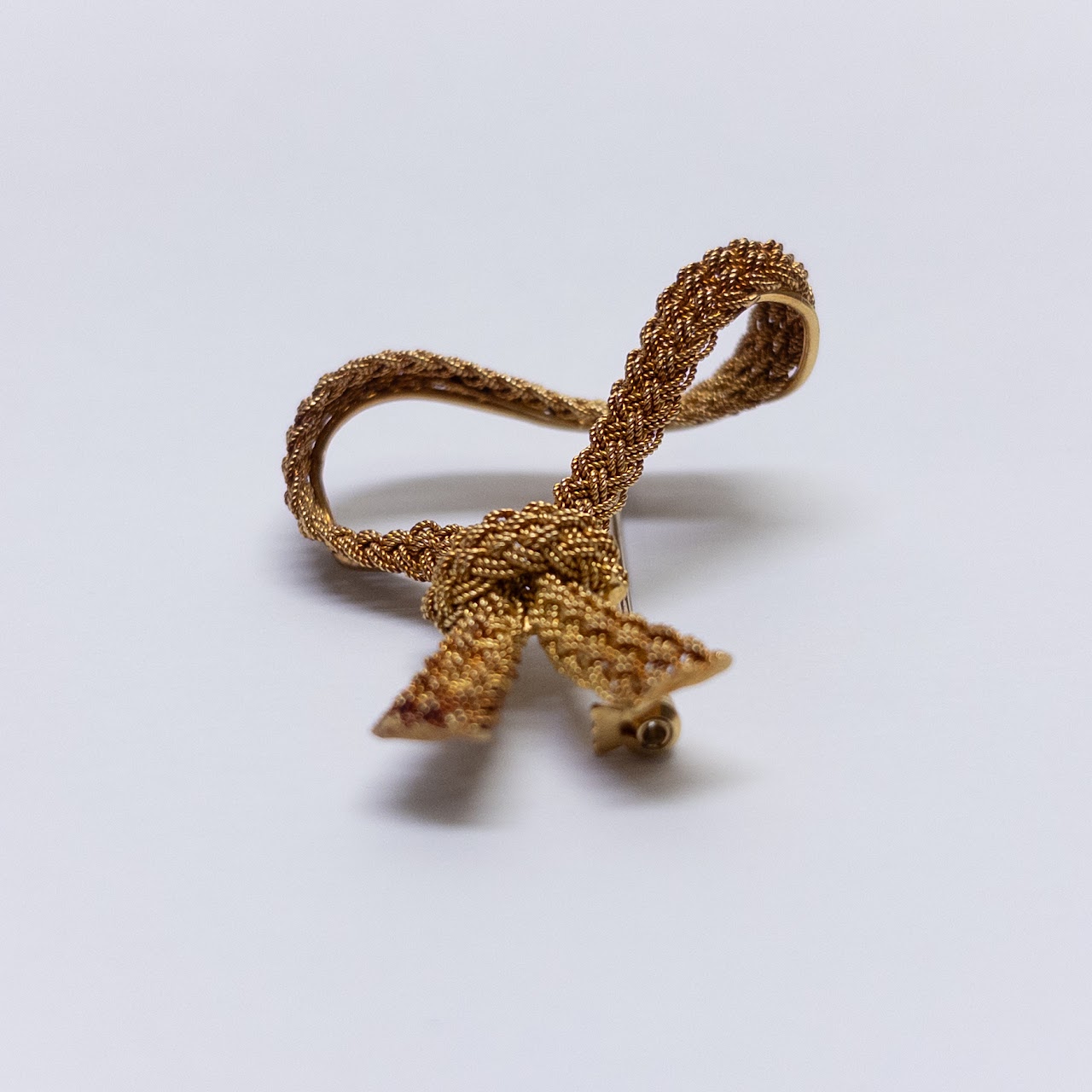 18K Gold Woven Abstract Brooch