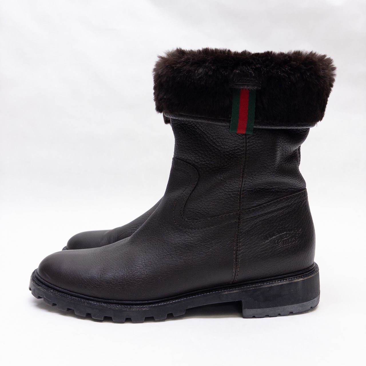 Gucci Fur-Lined Leather Boots