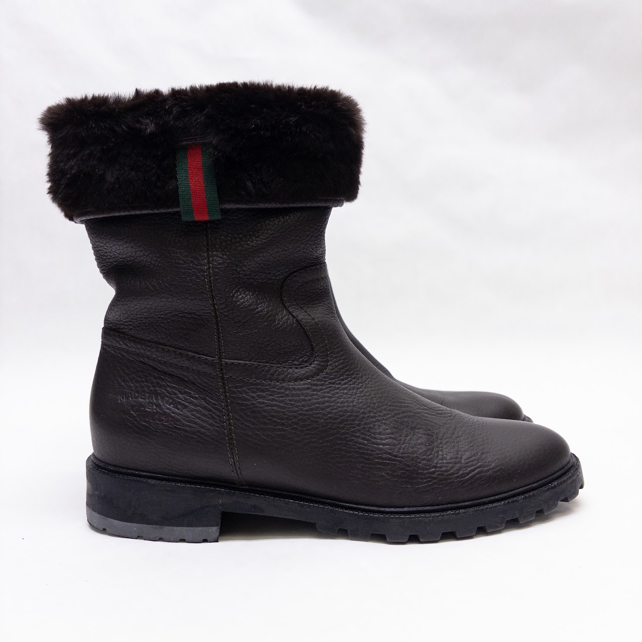 Gucci Fur-Lined Leather Boots