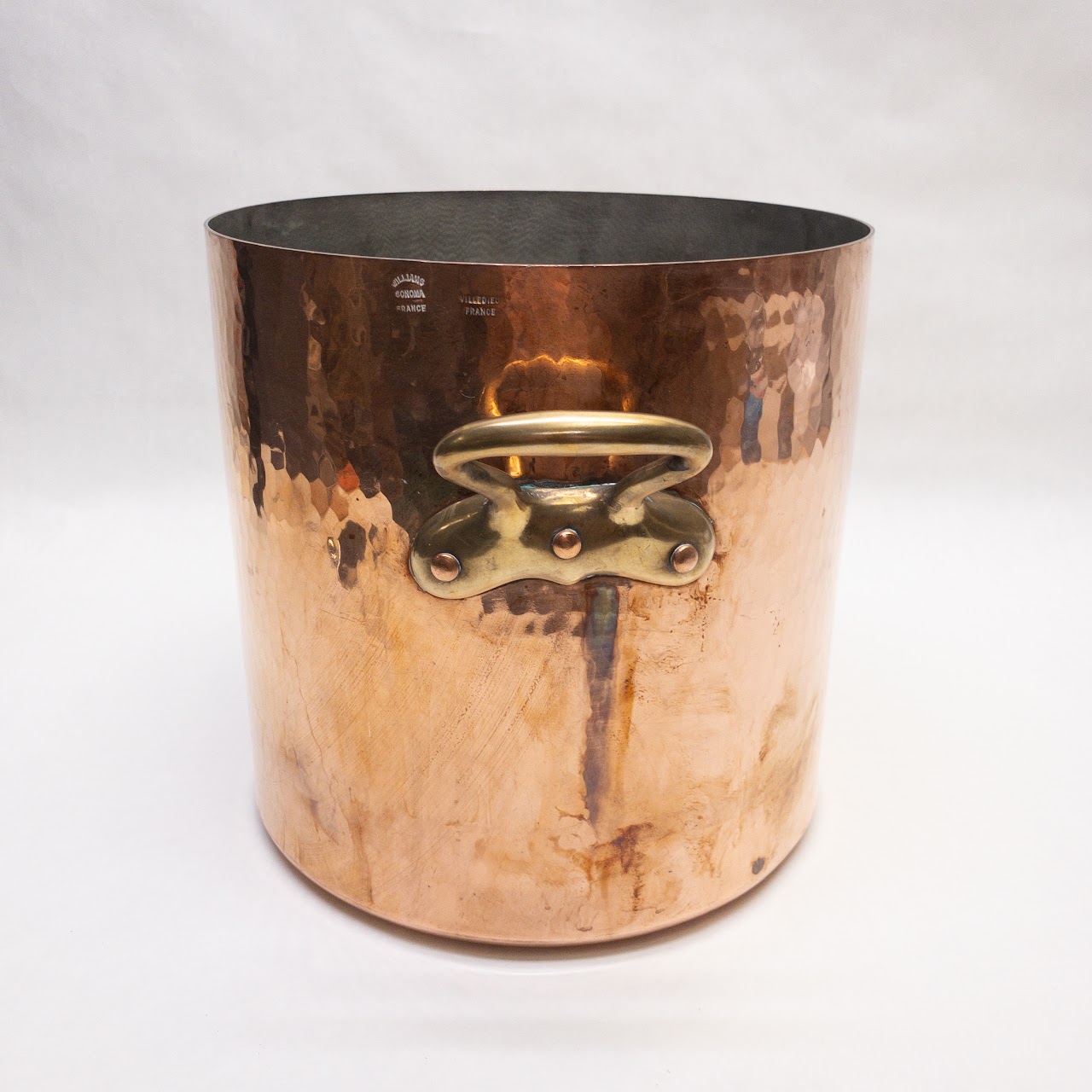 Mauviel Villedieu + Williams Sonoma Hammered Copper Stock Pot