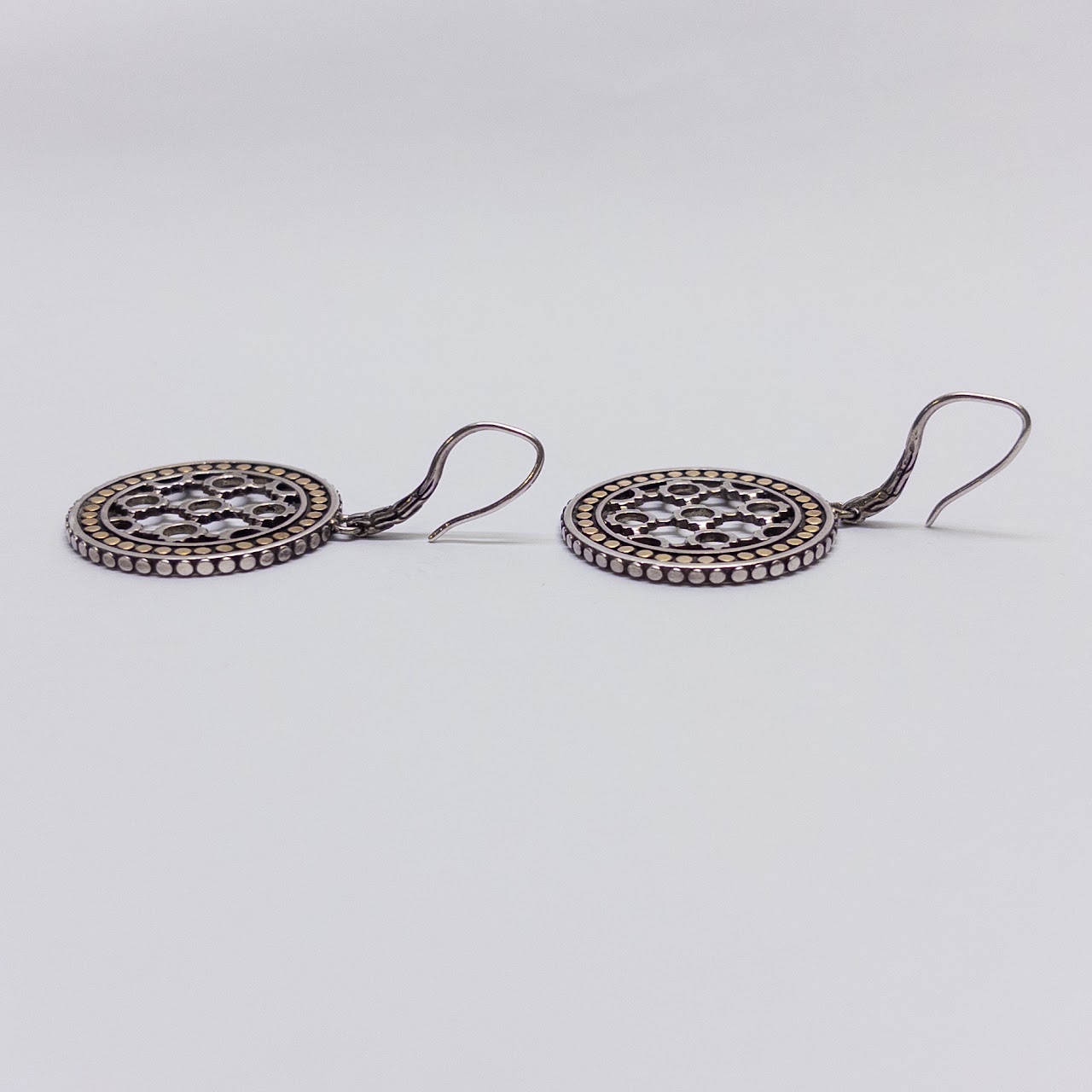 John Hardy Sterling Silver & 18K Gold Openwork Earrings