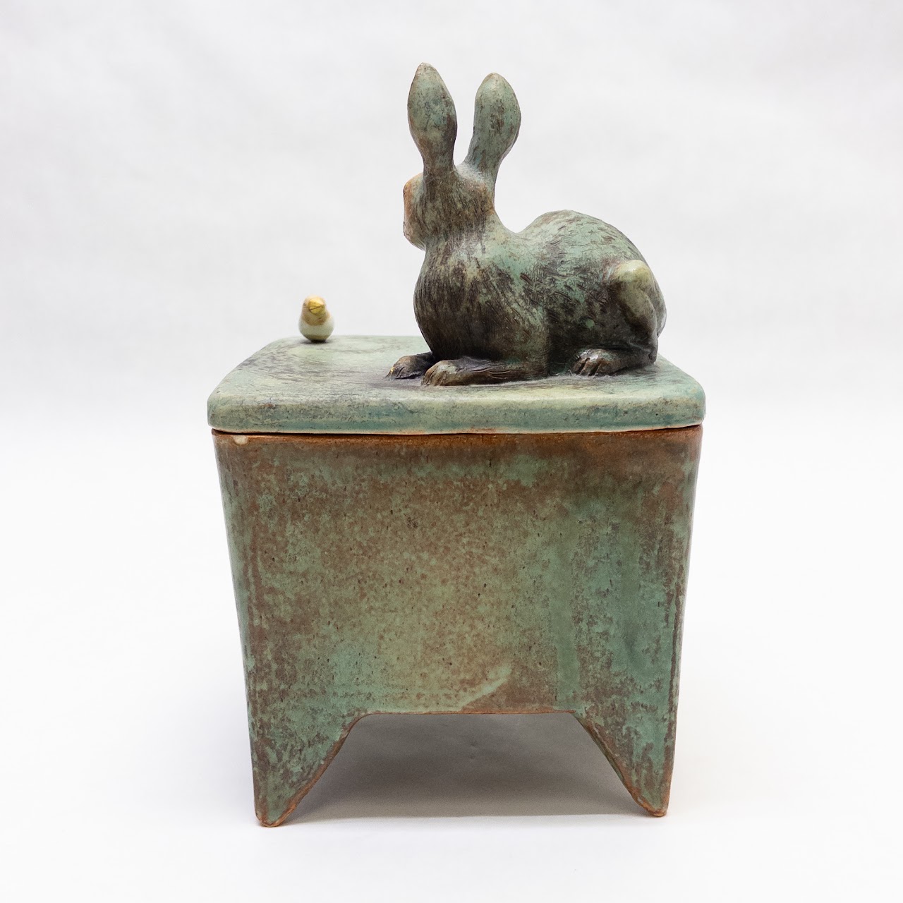 Margaret Wozniak Signed Ceramic Rabbit Canister