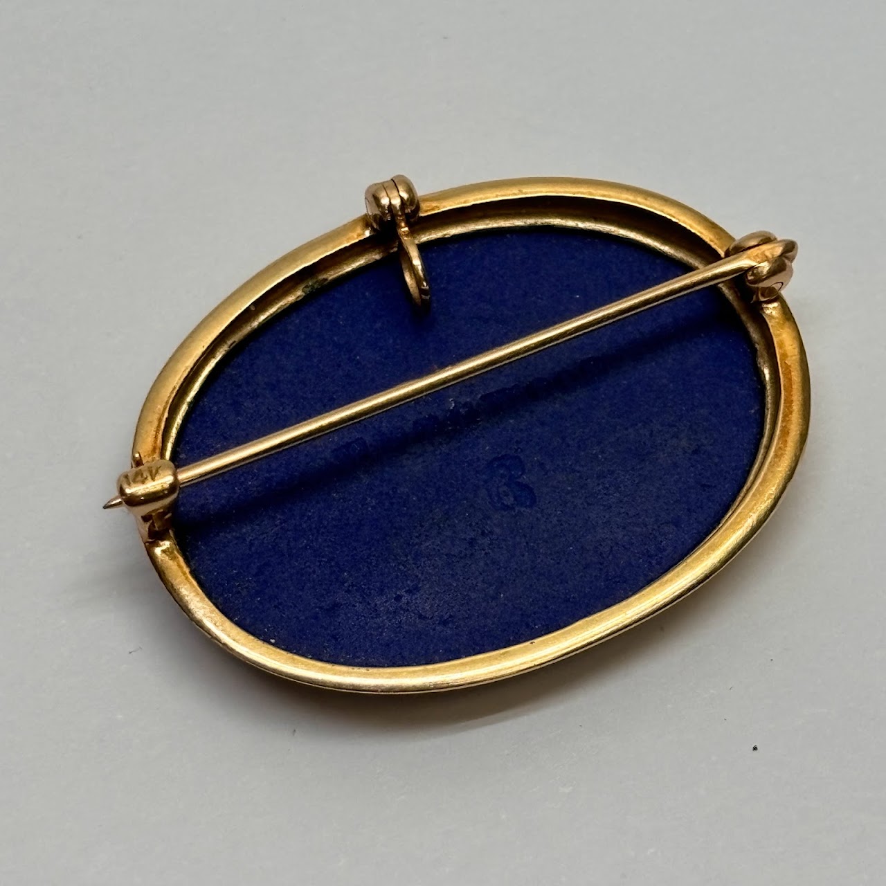 14K Gold & Wedgewood Convertible Brooch