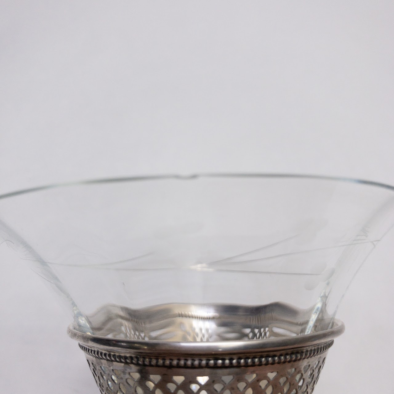 Sterling Silver & Etched Glass Cocktail Set