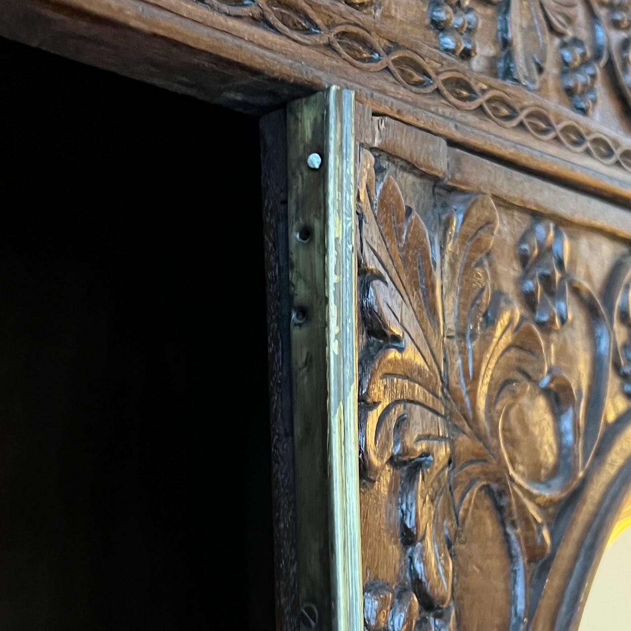 19th C. Anglo-Indian Carved Bookcase Desk with Secret Compartments