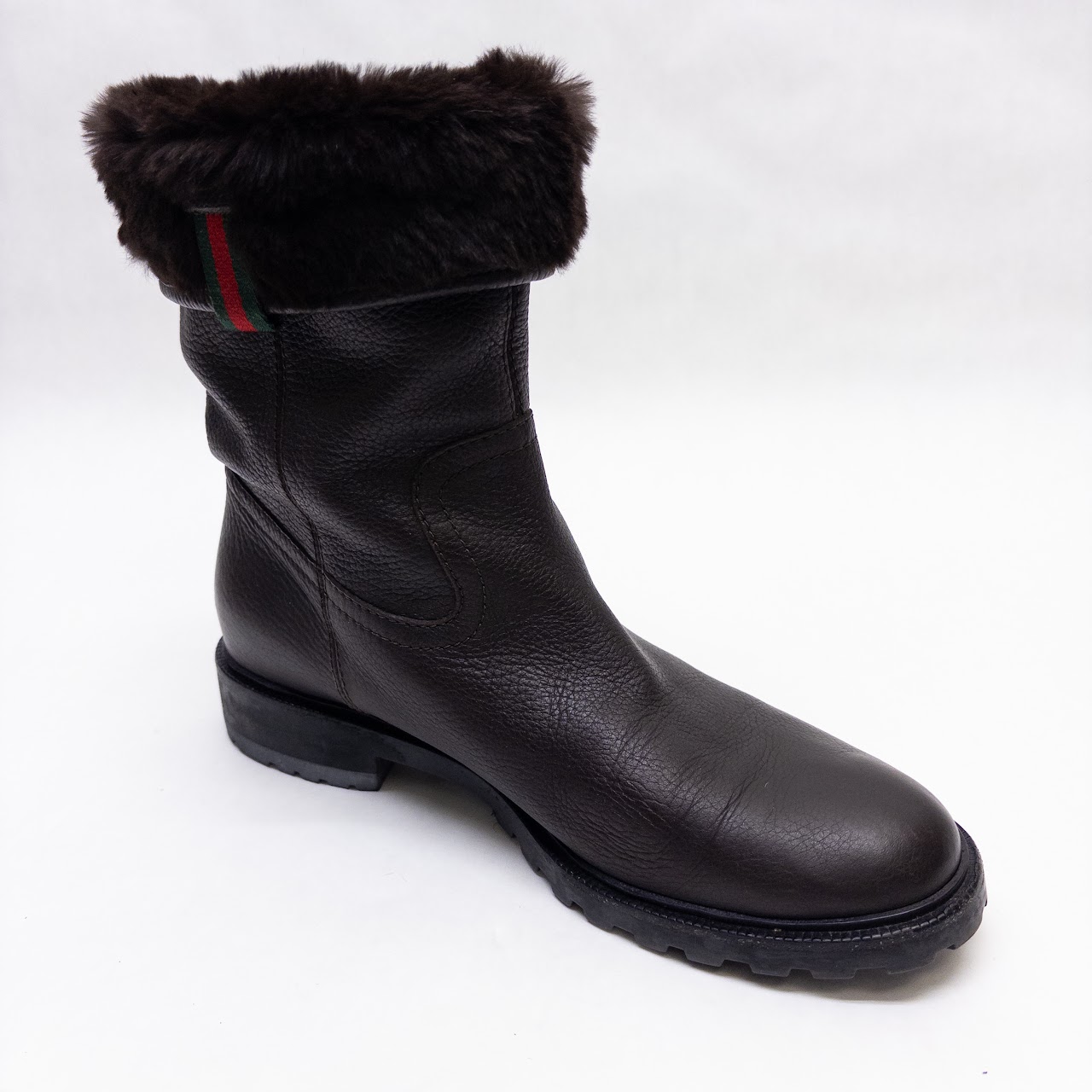 Gucci Fur-Lined Leather Boots