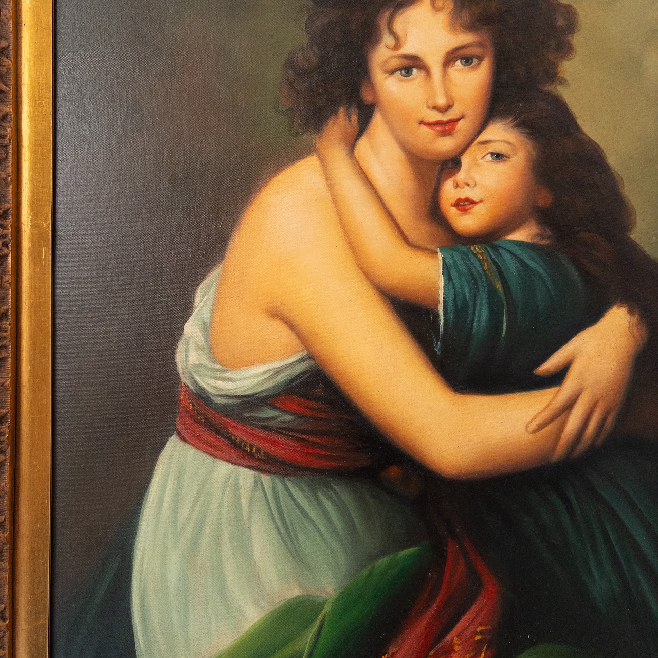 Oil Painting After Madame Vigee and Her Daughter by Elisabeth Vigee-Lebrun