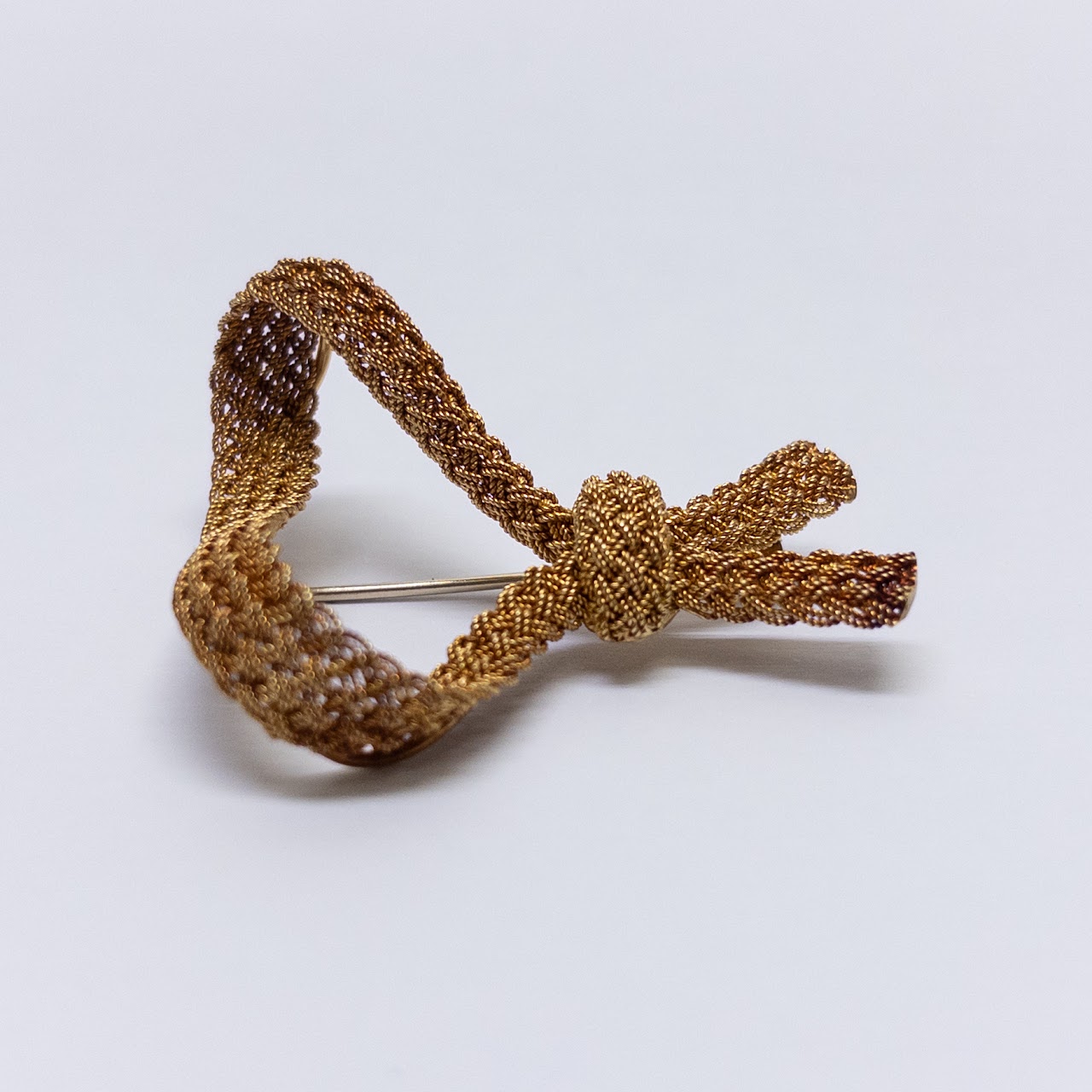 18K Gold Woven Abstract Brooch