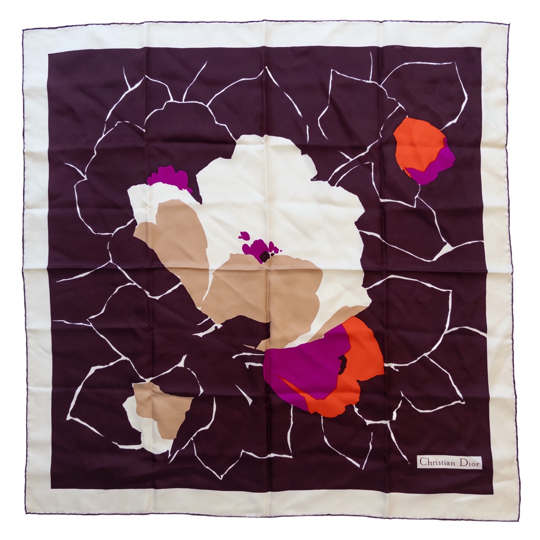 Christian Dior Floral Silk Scarf