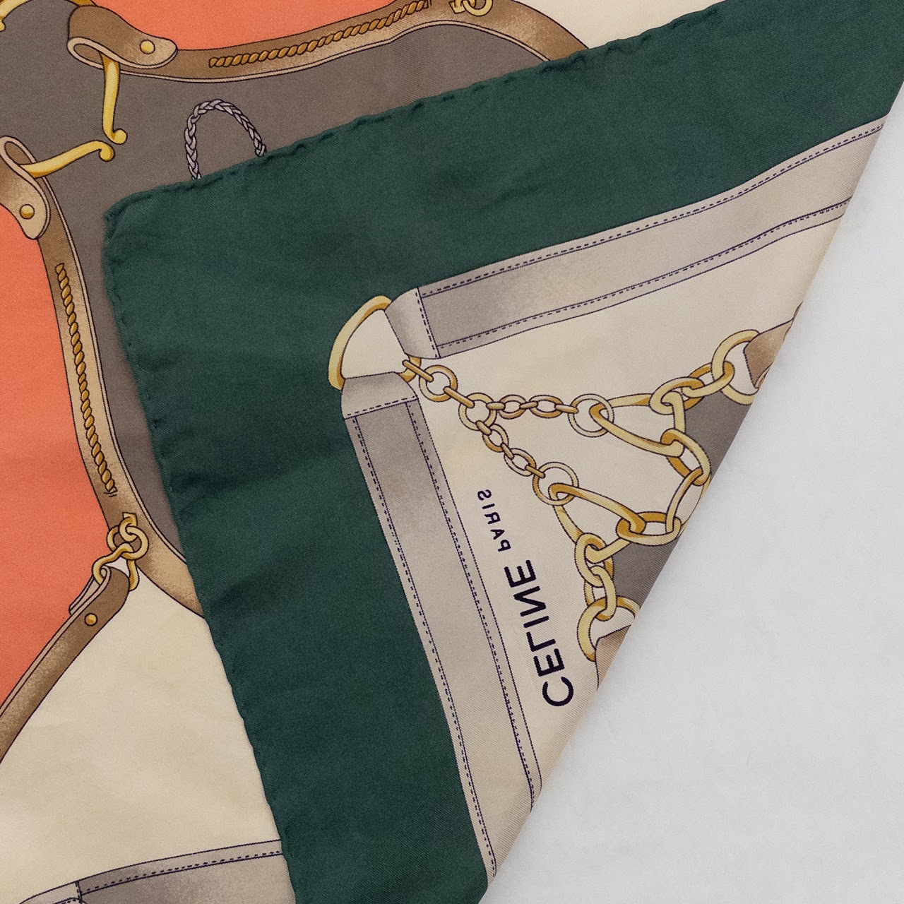 Vintage Celine Equestrian Silk Scarf