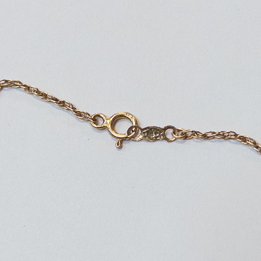 14K Gold Filligree Bead Station Necklace