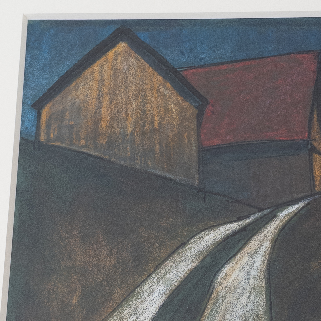 Aicher Signed Oil Pastel Drawing