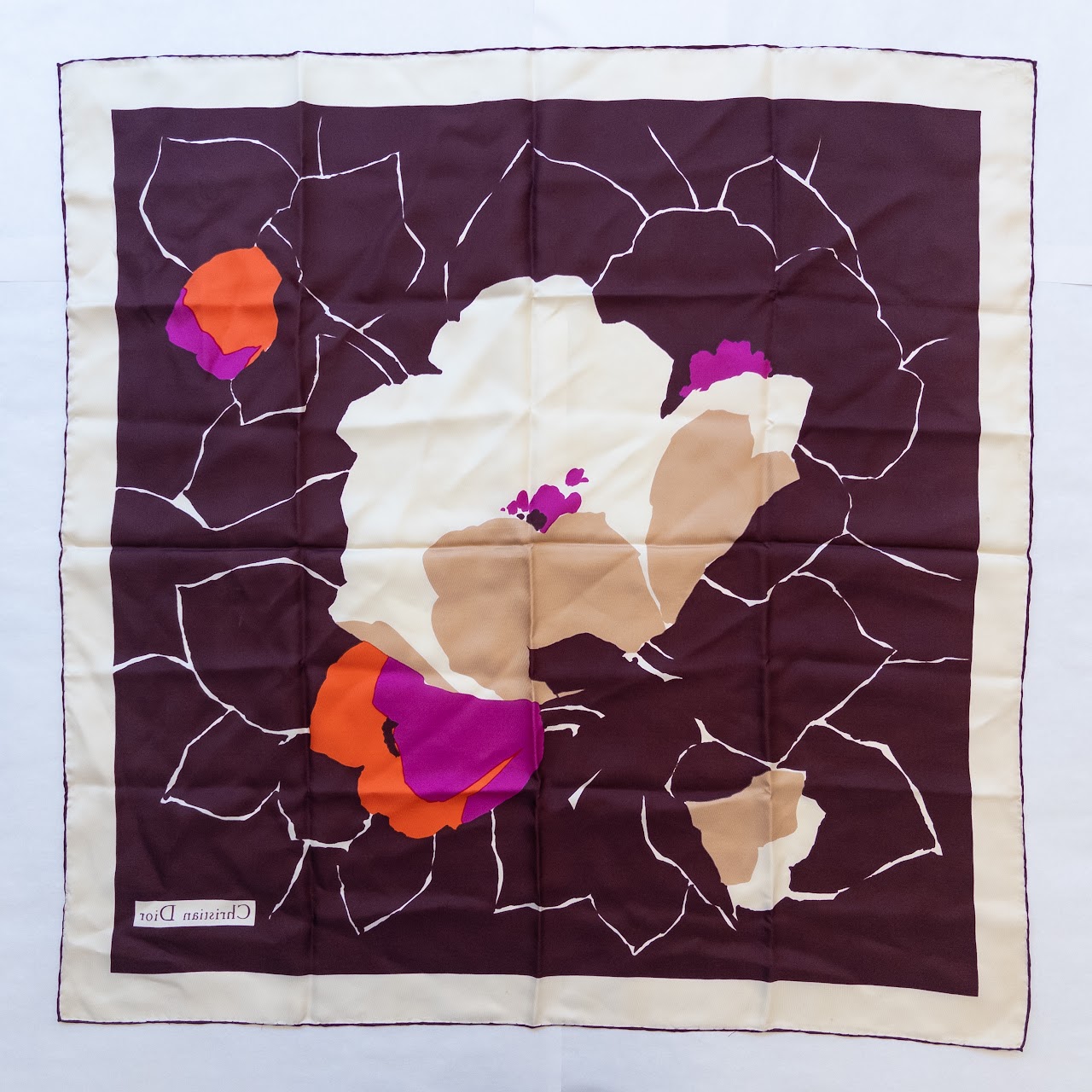 Christian Dior Floral Silk Scarf