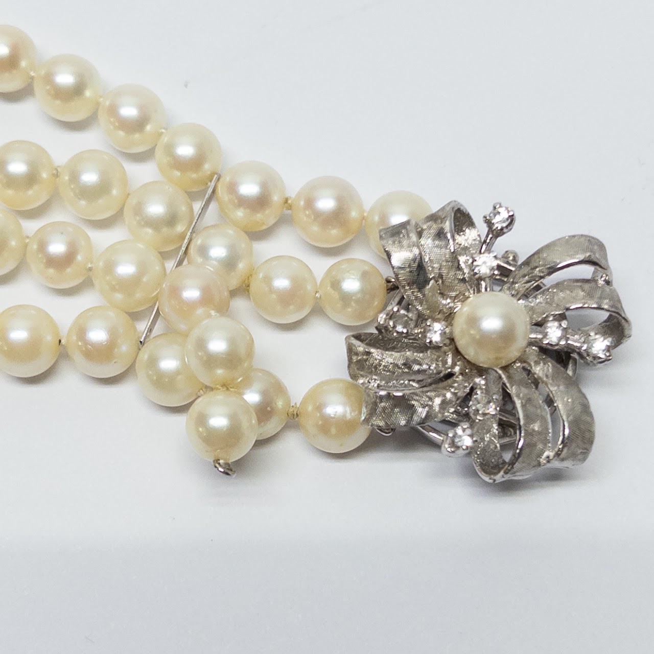 14K White Gold and Pearl Marlinda Four-Strand Bracelet