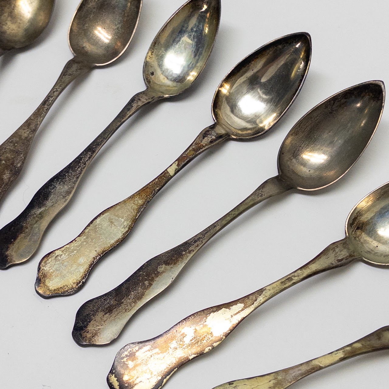 Twelve 800 Silver Pointed Merklein Spoons