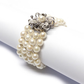 14K White Gold and Pearl Marlinda Four-Strand Bracelet