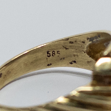 14K Gold Ridged Ring