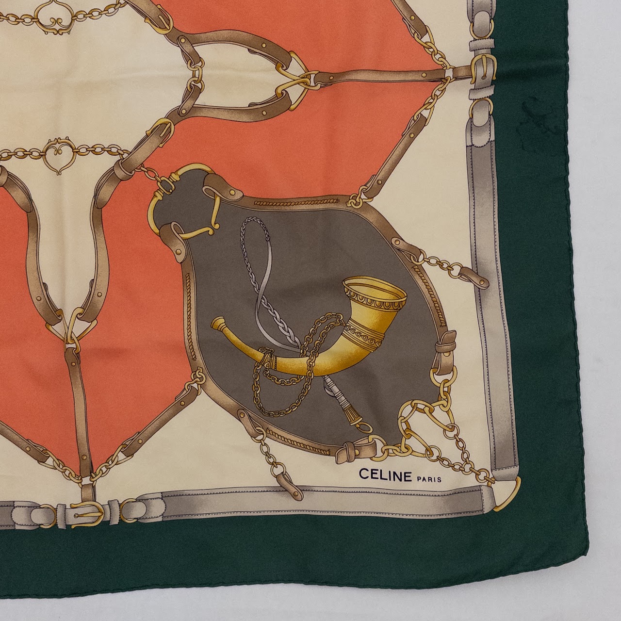 Vintage Celine Equestrian Silk Scarf