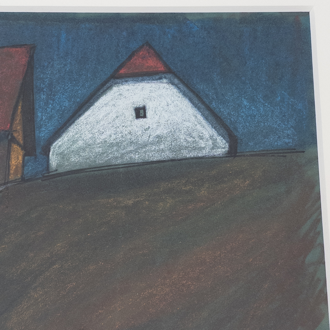 Aicher Signed Oil Pastel Drawing