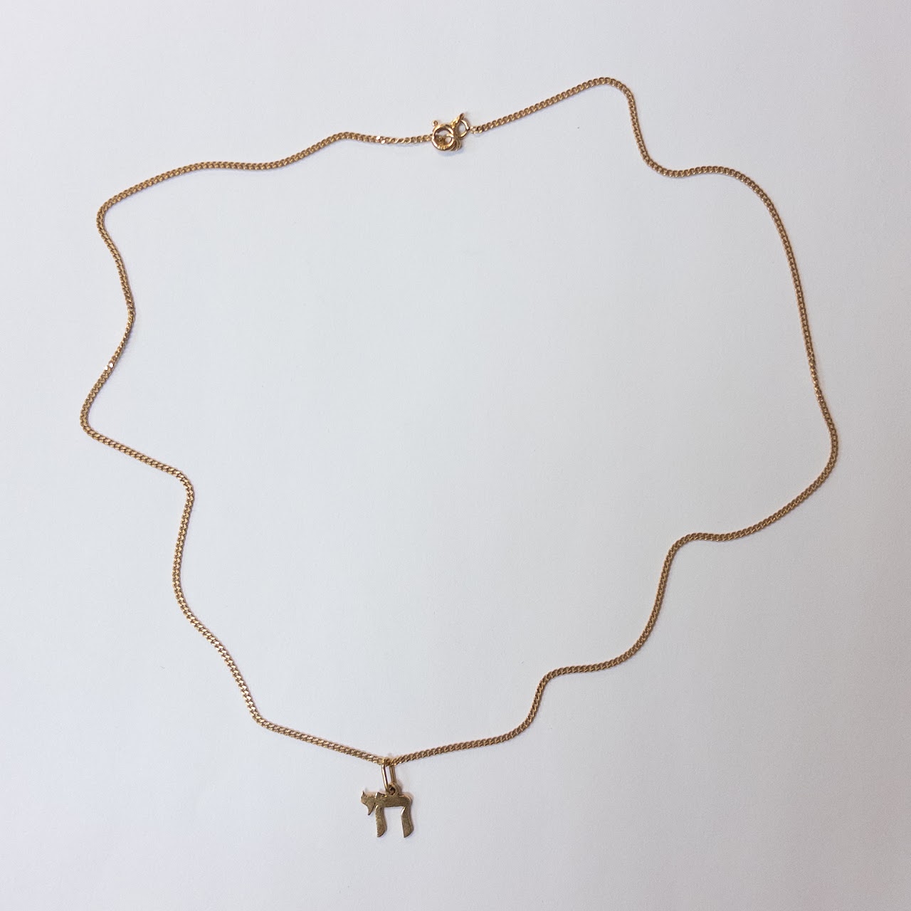 18K Gold Chai Pendant Necklace