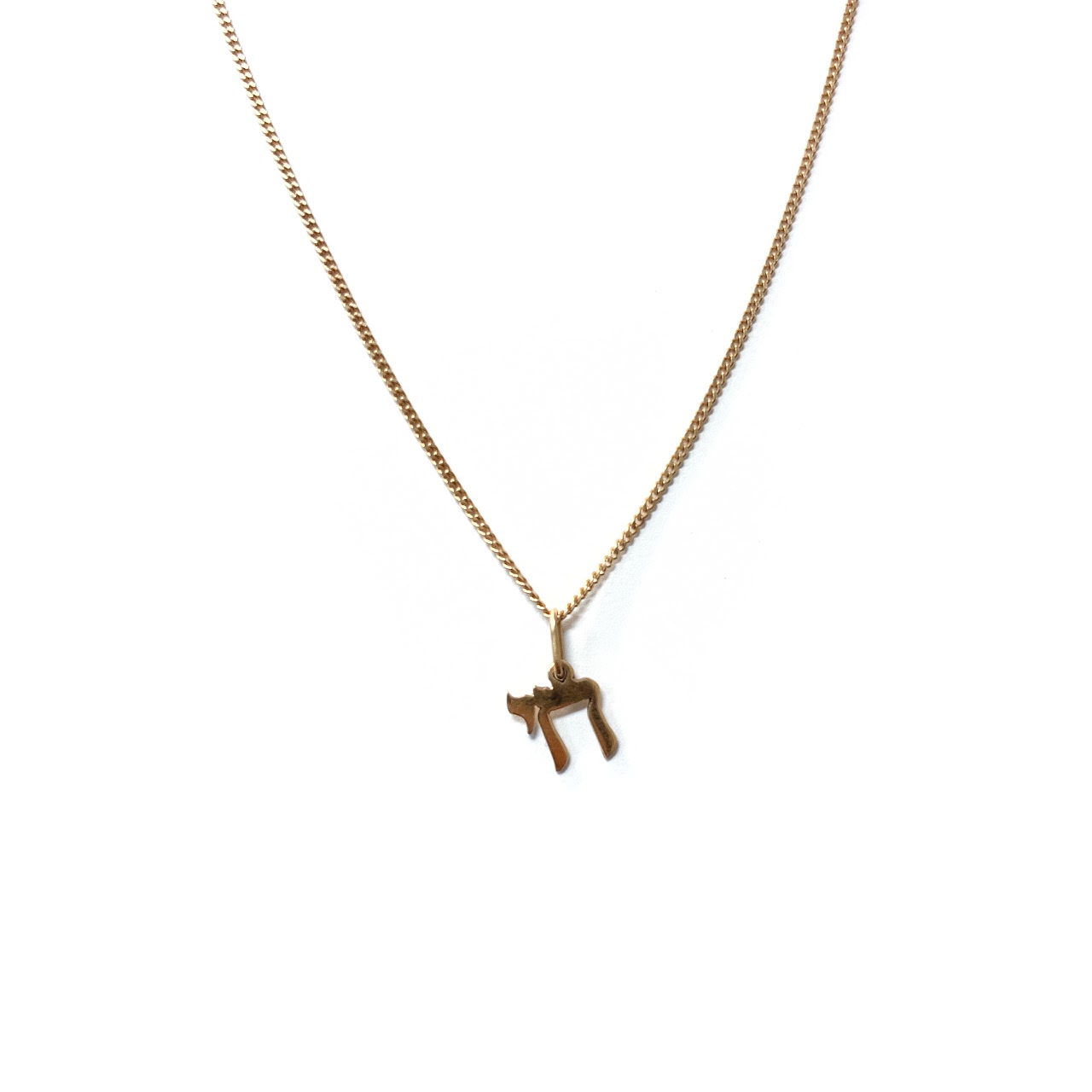 18K Gold Chai Pendant Necklace