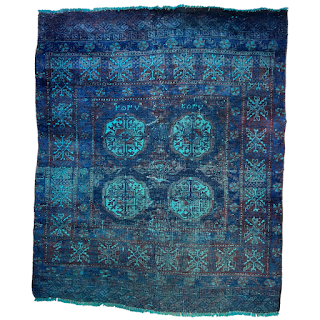 Teal Overdyed Wool Bokhara Small Area Rug