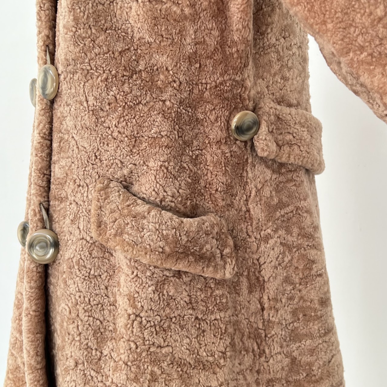 1950s-60s Curly Shearling Long Coat