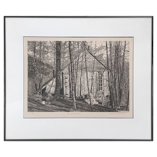 Martin Levine 'The Brookwood Cabin' Signed Lithograph, 1977