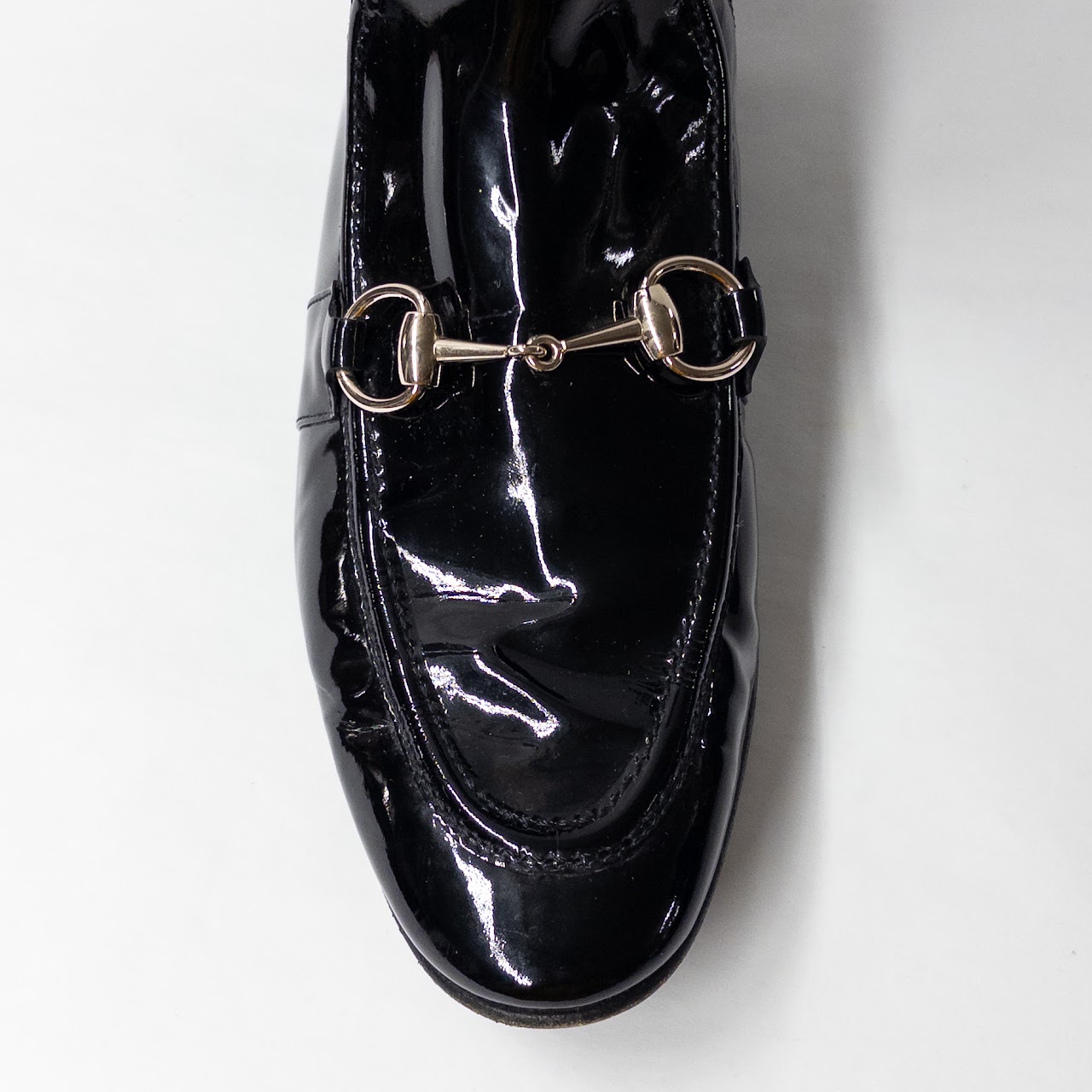 Gucci Horsebit Patent Leather Ankle Boots