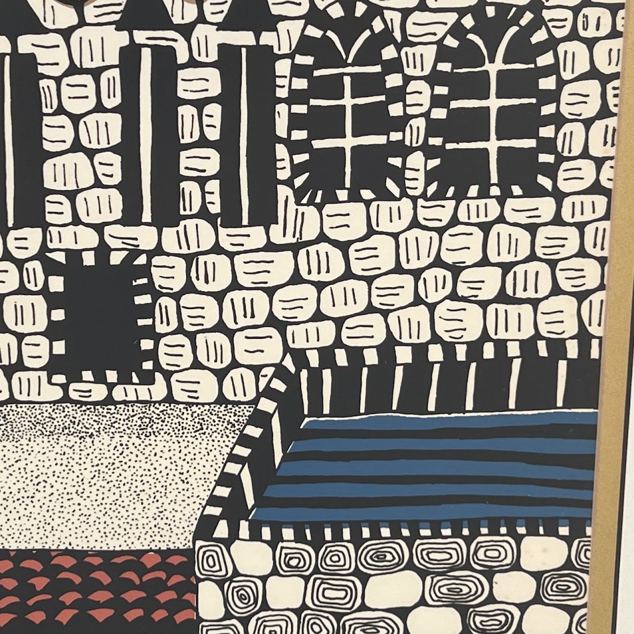 Israeli Modernist Jerusalem Cityscape Signed Lithograph, 1977