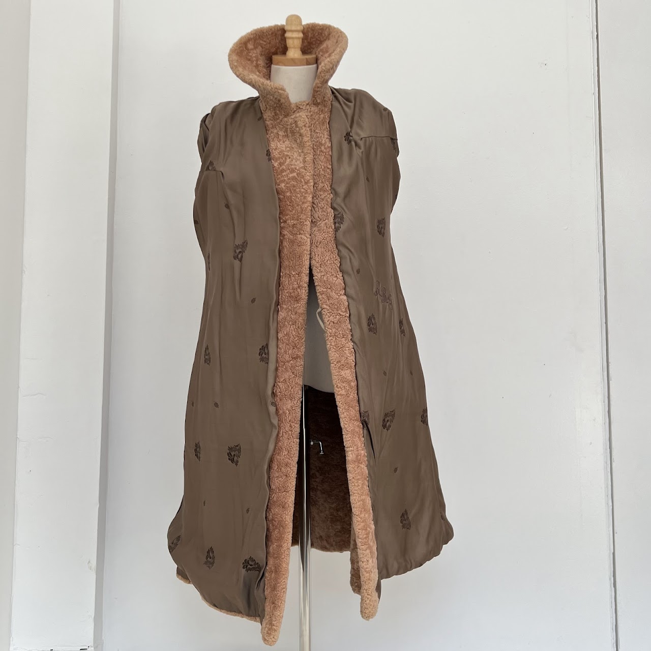 1950s-60s Curly Shearling Long Coat