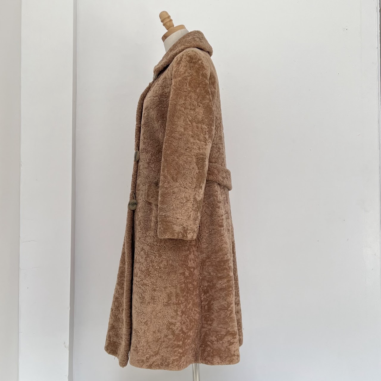 1950s-60s Curly Shearling Long Coat