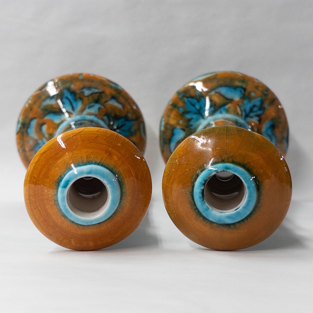 Pair of Italian Ceramic Candlesticks