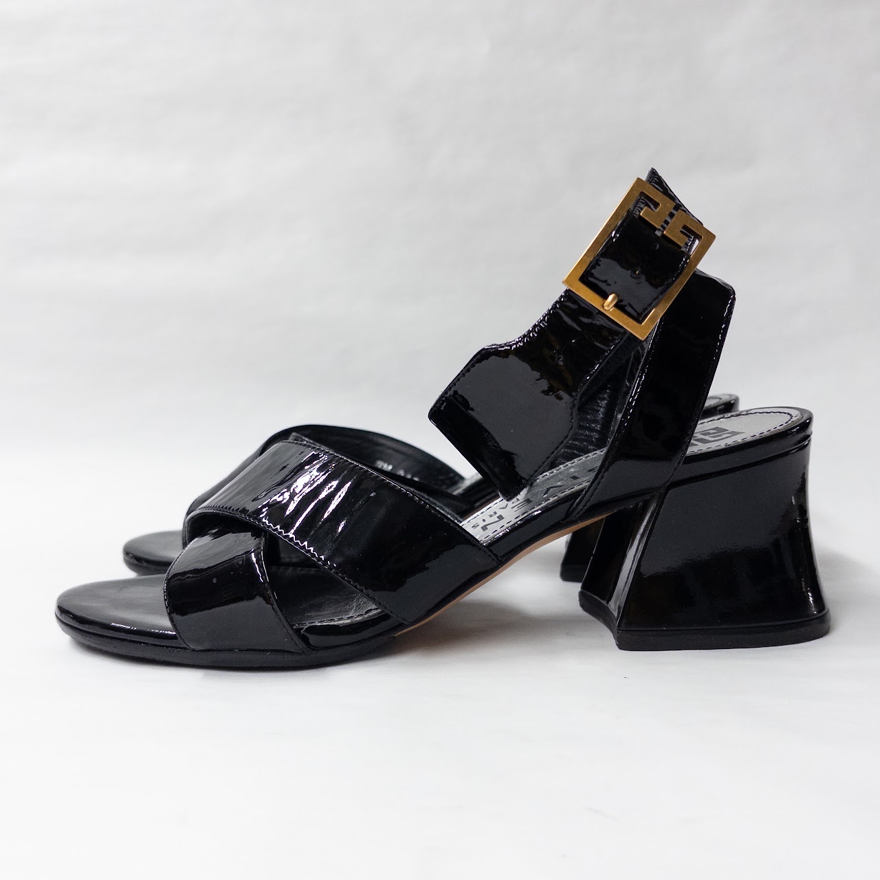 Givenchy Patent Leather Blocky Heel Sandals