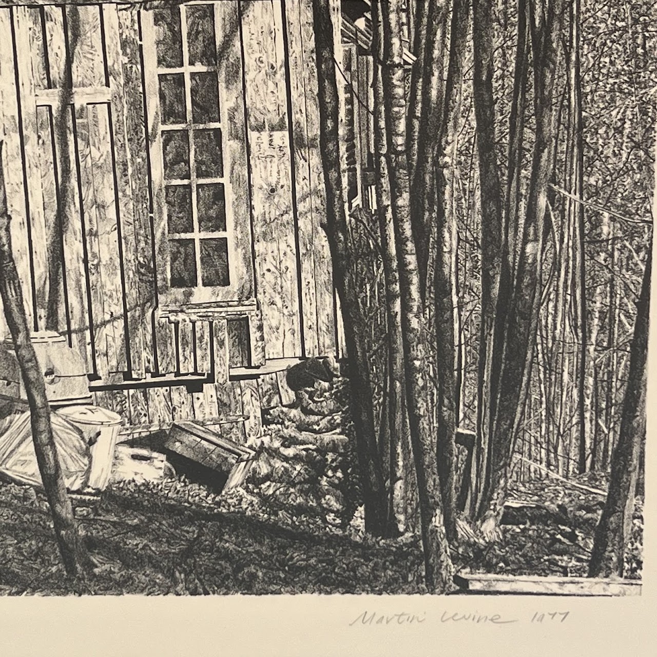 Martin Levine 'The Brookwood Cabin' Signed Lithograph, 1977