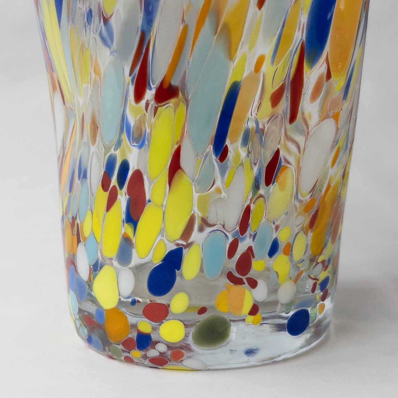 Murano Style Confetti Glass Cup Pair