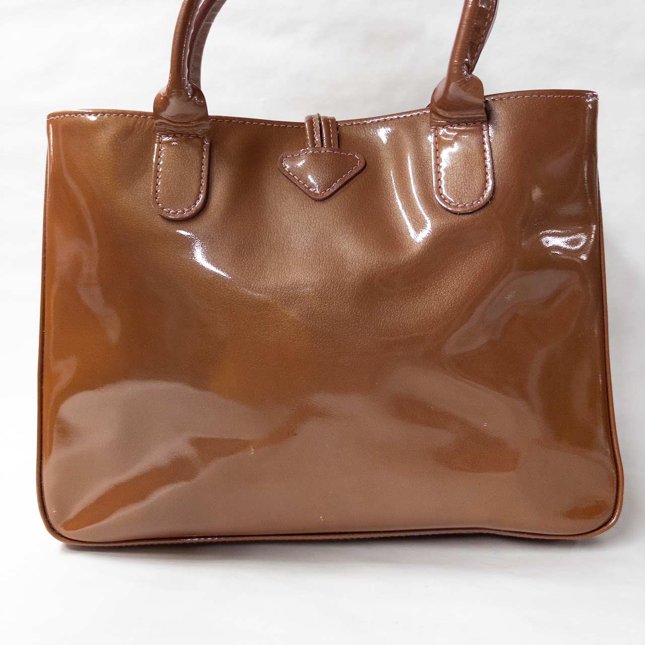 Longchamp Patent Leather Small Expandable Tote