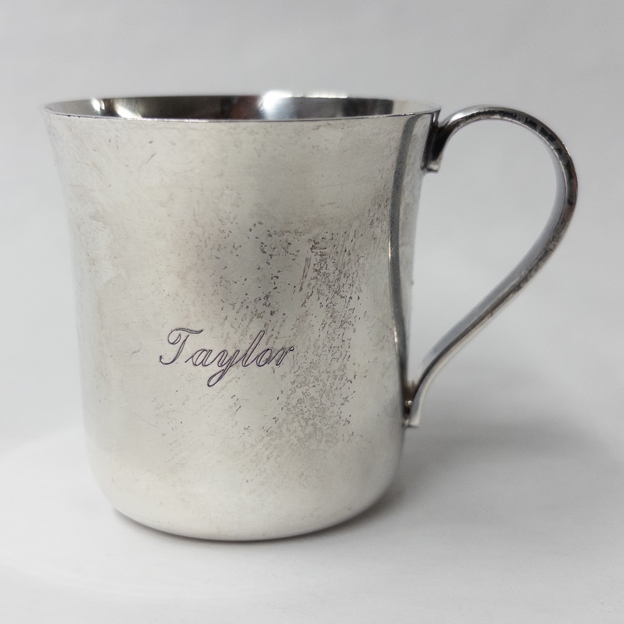 Sterling Silver Baby Cup with Teddy Bear