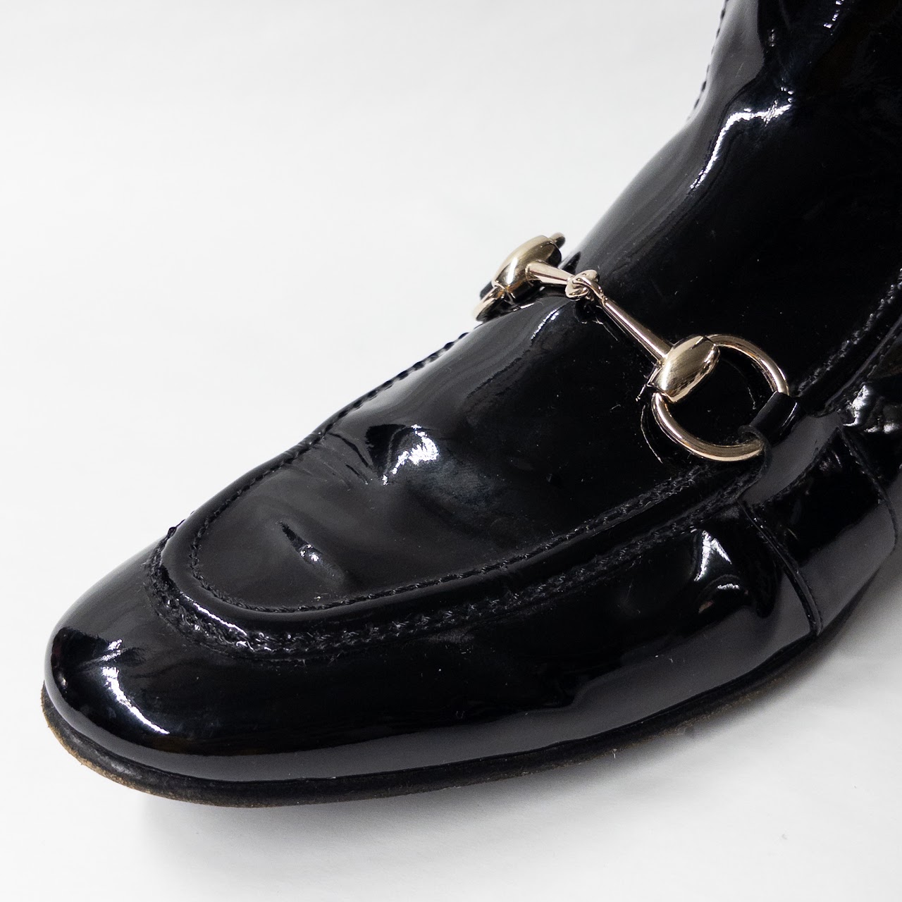 Gucci Horsebit Patent Leather Ankle Boots