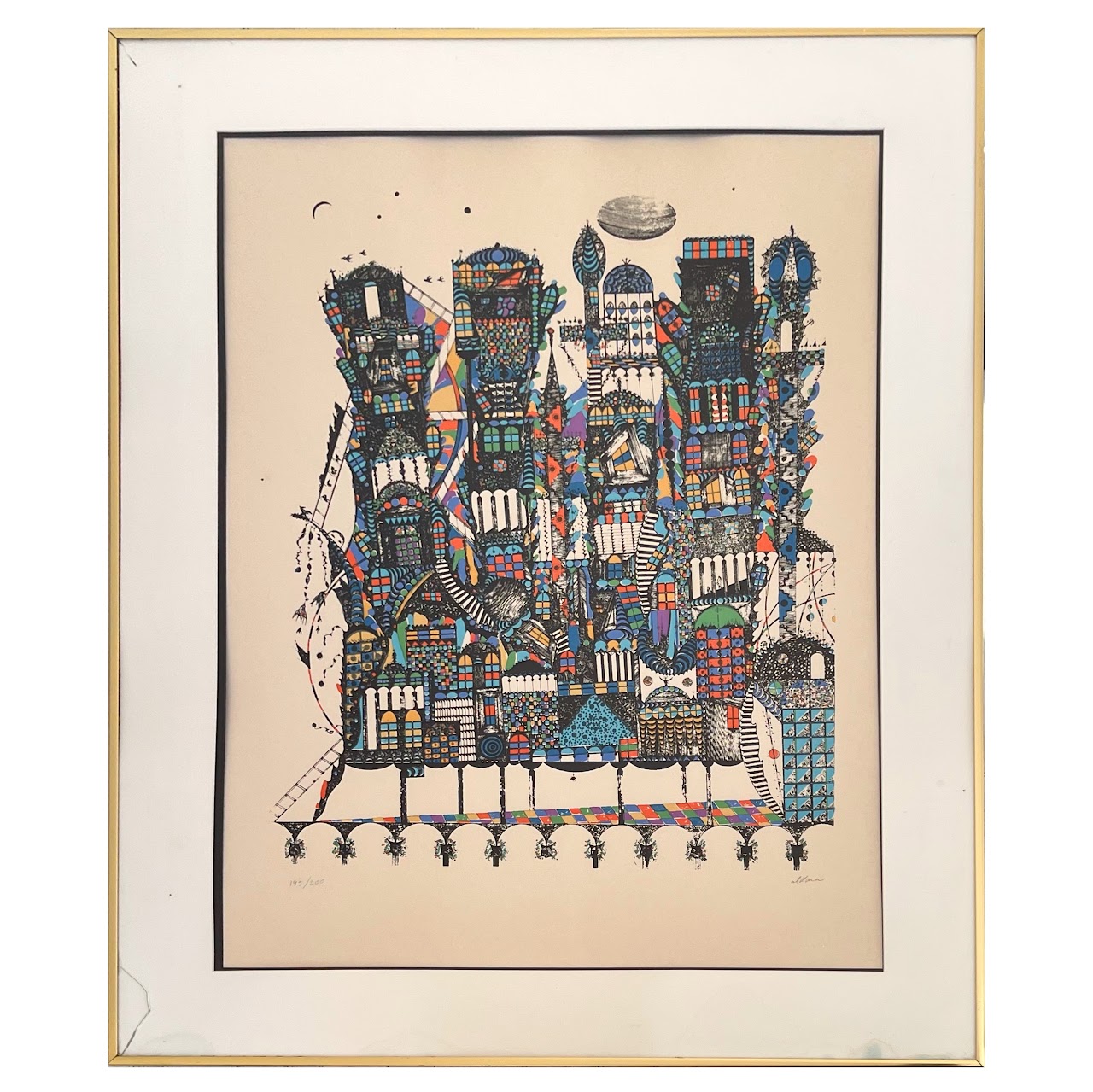 Ovadia Alkara Signed Israeli Modernist Lithograph