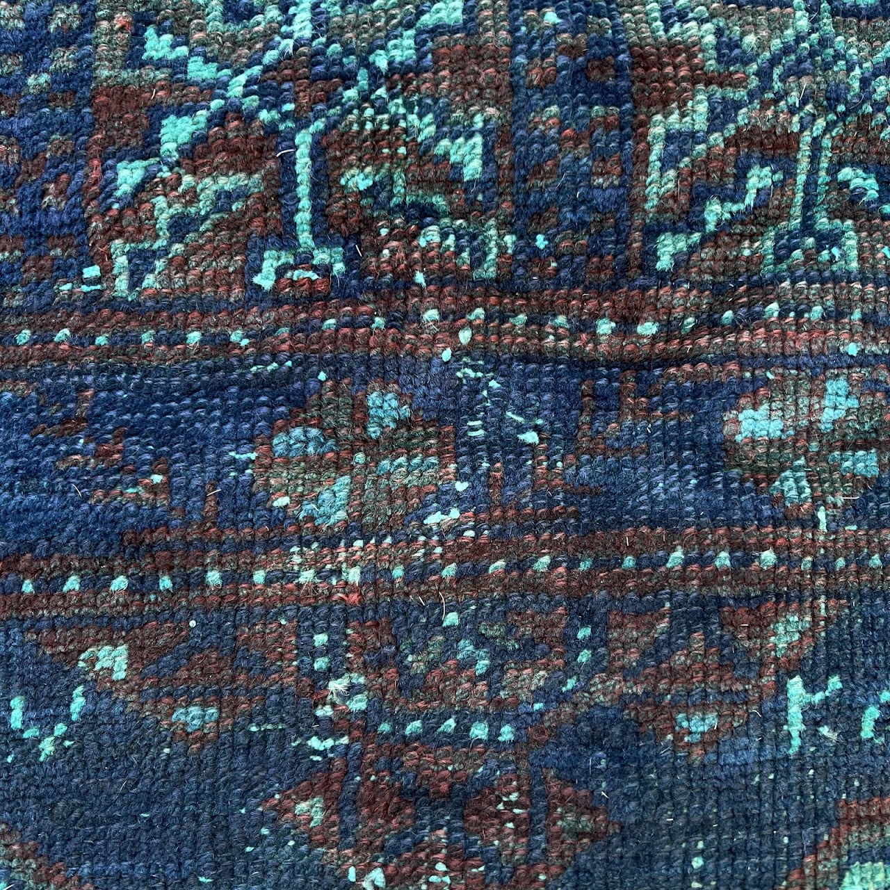 Teal Overdyed Wool Bokhara Small Area Rug