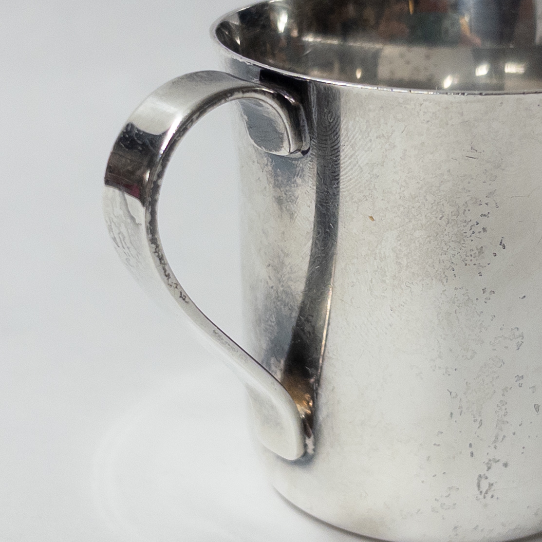 Sterling Silver Baby Cup with Teddy Bear