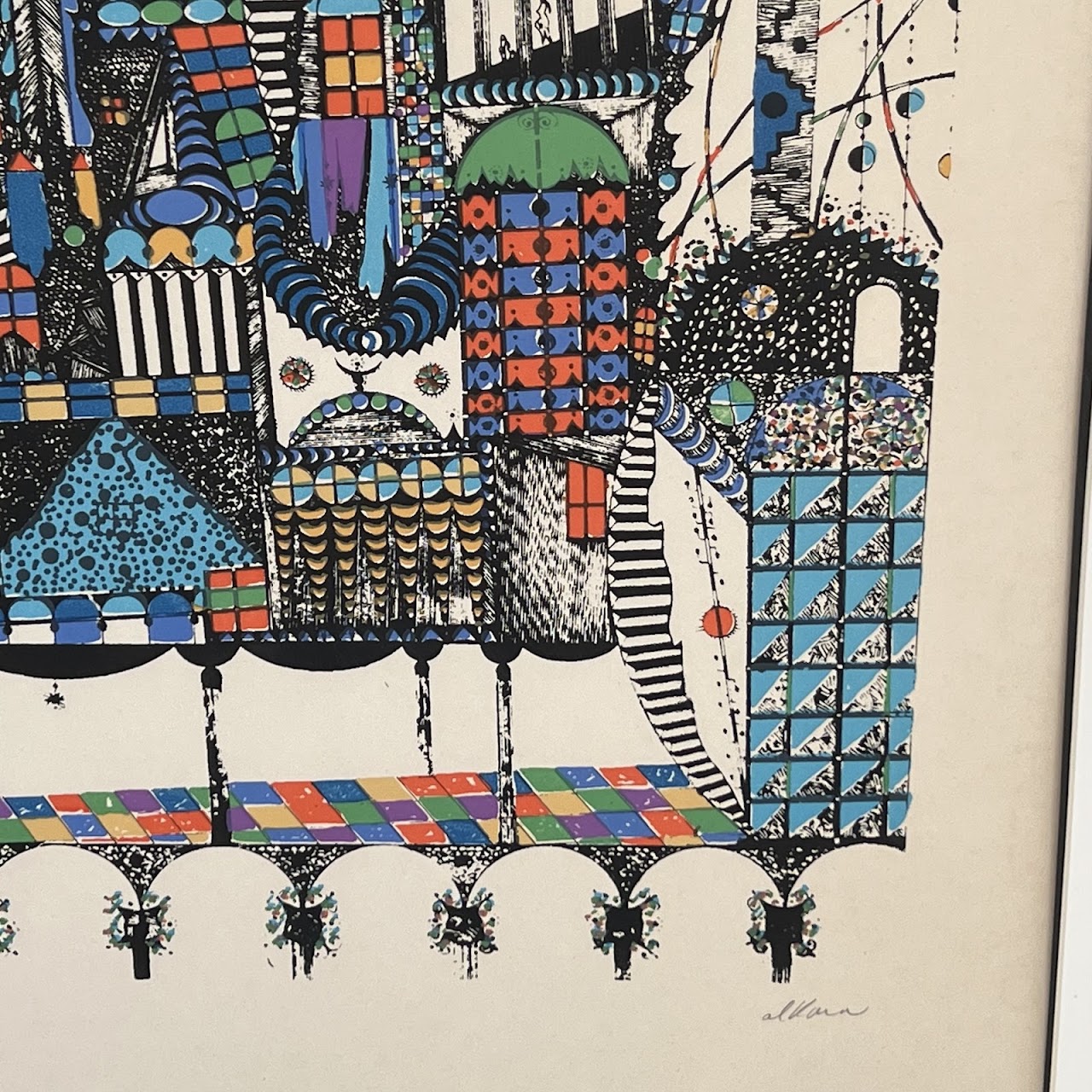 Ovadia Alkara Signed Israeli Modernist Lithograph